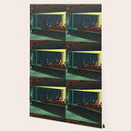 NIGHTHAWKS downtown diner late at night iconic cityscape oil on canvas painting by Edward Hopper Wallpaper Gallery Image 2