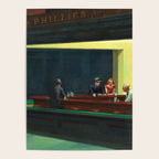 NIGHTHAWKS downtown diner late at night iconic cityscape oil on canvas painting by Edward Hopper Poster Gallery Image 4