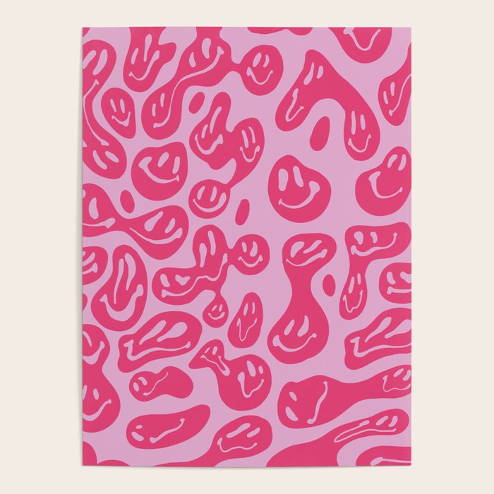 Pink Dripping Smiley Poster Gallery Image 1