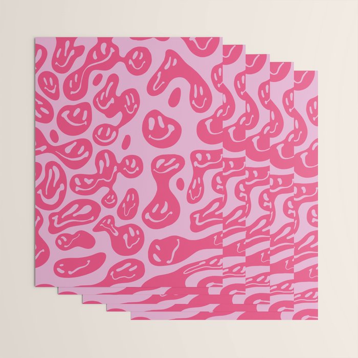 Pink Dripping Smiley Wrapping Paper Gallery Image 3