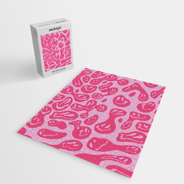Pink Dripping Smiley Jigsaw Puzzle Gallery Image 2