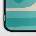 Mid Century Modern Piquet Abstract Pattern Teal Orange Cream Laptop Sleeve Gallery Image 3