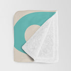 Mid Century Modern Piquet Abstract Pattern Teal Orange Cream Throw Blanket Gallery Image 3