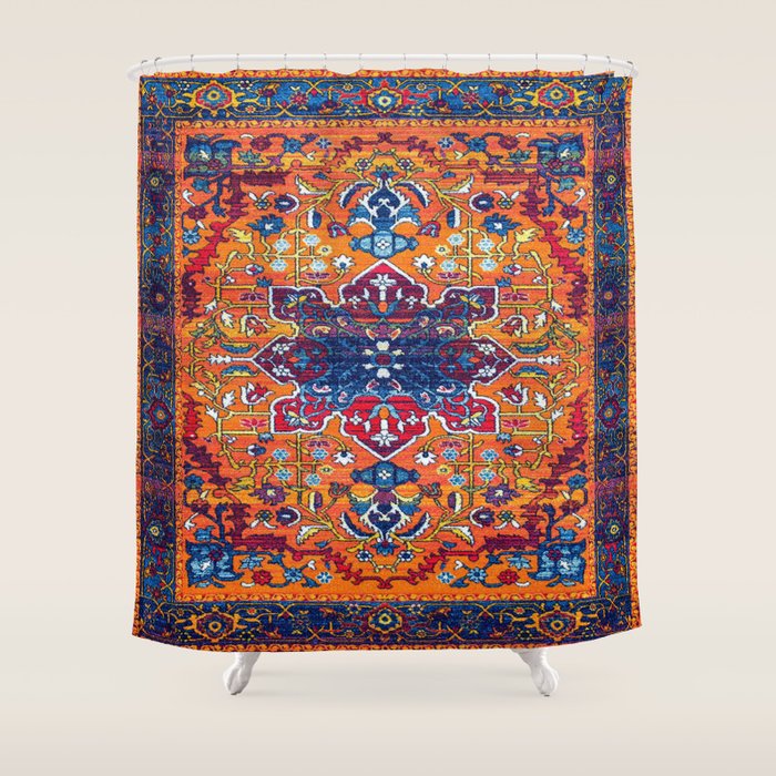 Saffron Elegance: Timeless Berber Atlas Moroccan Aesthetics Shower Curtain Gallery Image 1