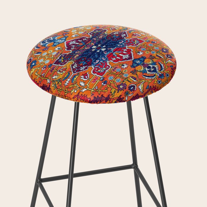 Saffron Elegance: Timeless Berber Atlas Moroccan Aesthetics Stool Gallery Image 2
