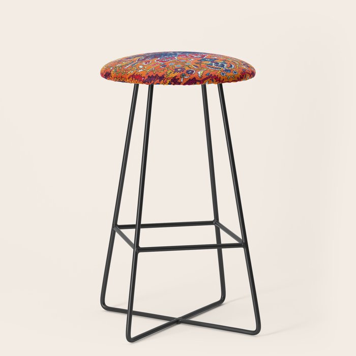 Saffron Elegance: Timeless Berber Atlas Moroccan Aesthetics Stool Gallery Image 1