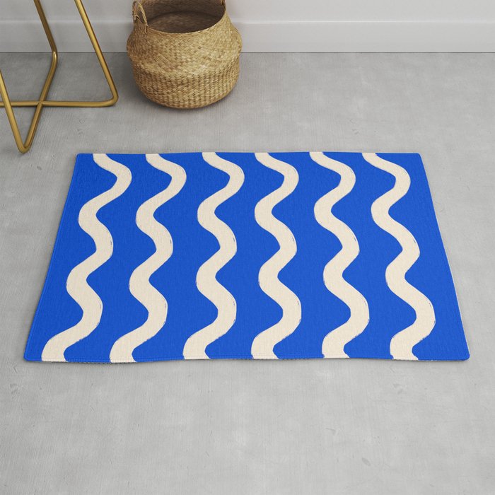 Sapphire Blue Ocean Waves Rug Gallery Image 1