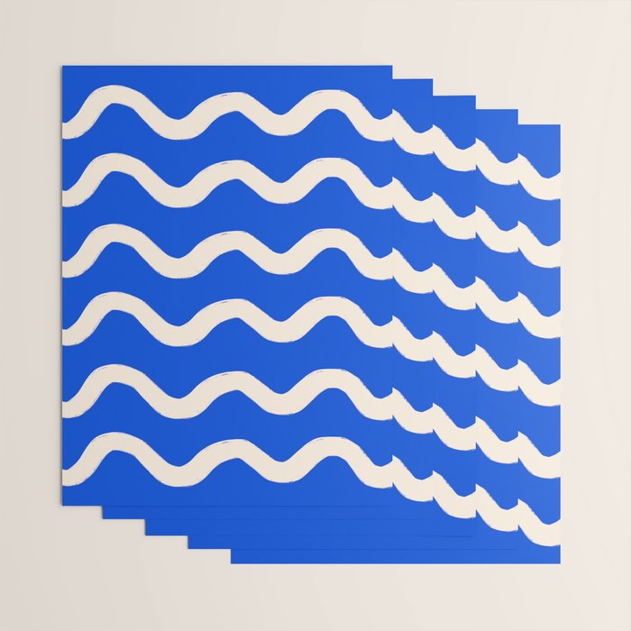 Sapphire Blue Ocean Waves Wrapping Paper Gallery Image 3