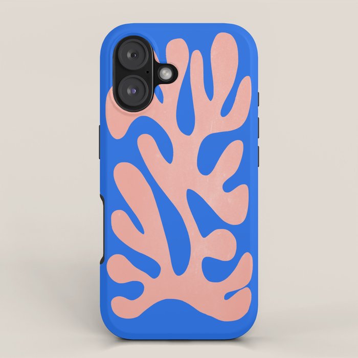 Rose Bud & Azure Blue: Matisse Paper Cutouts 02 iPhone Case Gallery Image 1