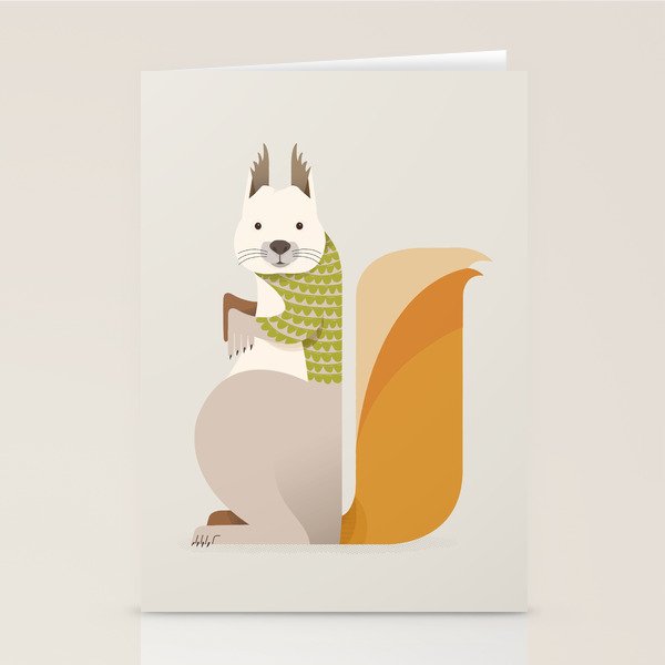 Whimsical Red Squirrel Stationery Card Gallery Image 1