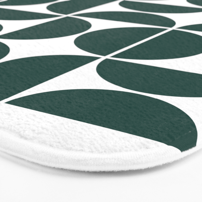 Mid Century Modern Geometric 04 Dark Green Bath Mat Gallery Image 3