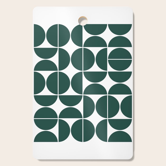 Mid Century Modern Geometric 04 Dark Green Cutting Board Gallery Image 1