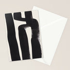 Mid Century Modern Minimalist Abstract Art Brush Strokes Black & White Ink Art Ancient Stripes Stationery Card Gallery Image 2