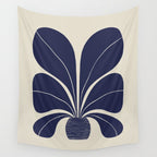 Blue Plant in a Pot #1 Wall Tapestry Gallery Image 4