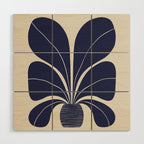 Blue Plant in a Pot #1 Wood Wall Art Gallery Image 1