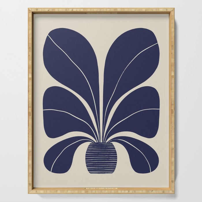 Blue Plant in a Pot #1 Serving Tray Gallery Image 1