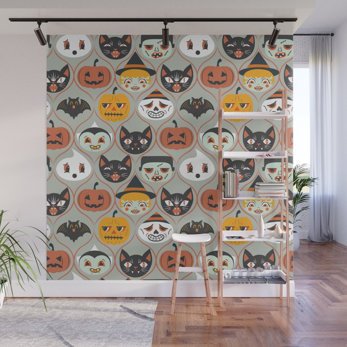 Spooky Sweet Faces Wall Mural Gallery Image 1