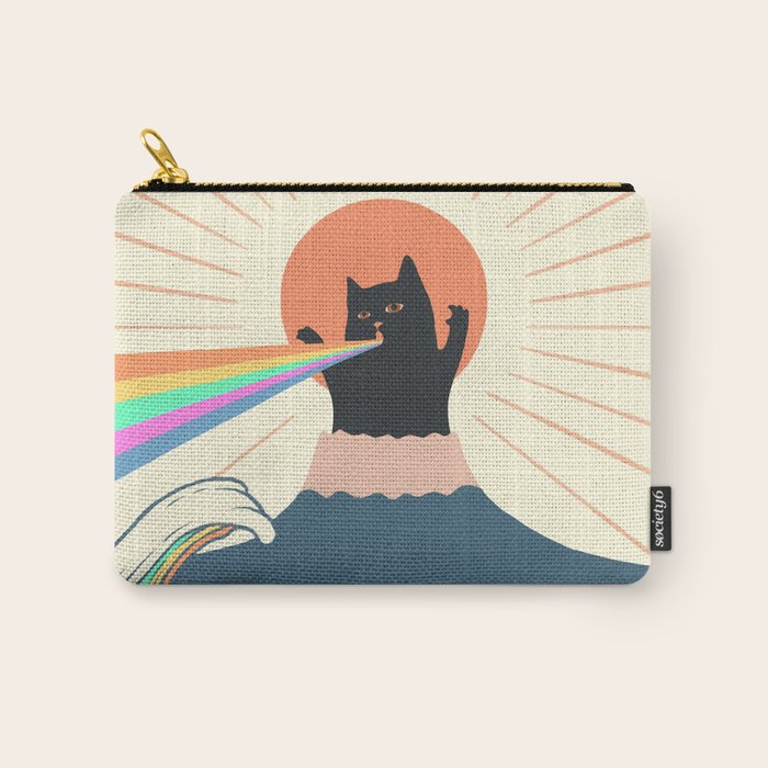 Meowtain cat 5 rainbow wave catzilla  Carry All Pouch Gallery Image 1