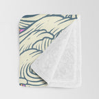 Meowtain cat 5 rainbow wave catzilla  Throw Blanket Gallery Image 3