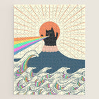 Meowtain cat 5 rainbow wave catzilla  Jigsaw Puzzle Gallery Image 1