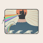 Meowtain cat 5 rainbow wave catzilla  Laptop Sleeve Gallery Image 1