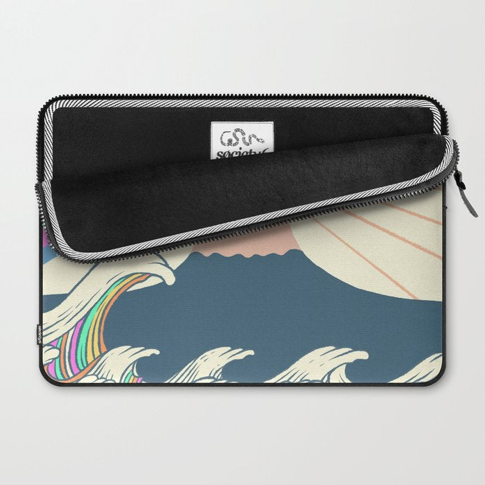 Meowtain cat 5 rainbow wave catzilla  Laptop Sleeve Gallery Image 2