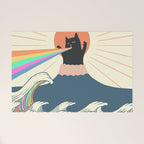 Meowtain cat 5 rainbow wave catzilla  Welcome Mat Gallery Image 1