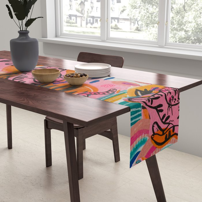 Love cats in the wild Table Runner Gallery Image 2