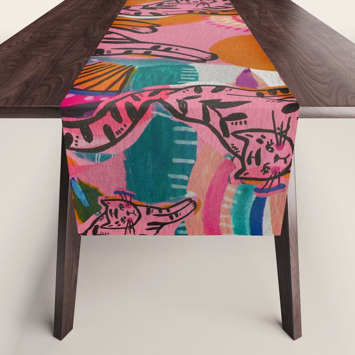 Love cats in the wild Table Runner Gallery Image 1
