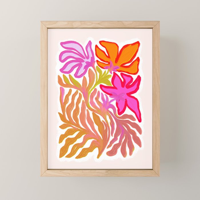 Painterly Nouveau bloom - imperfect bold textured floral art Mini Art Print Gallery Image 1