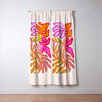 Painterly Nouveau bloom - imperfect bold textured floral art Window Curtain Gallery Image 3