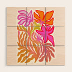 Painterly Nouveau bloom - imperfect bold textured floral art Wood Wall Art Gallery Image 1
