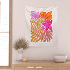 Painterly Nouveau bloom - imperfect bold textured floral art Wall Tapestry Gallery Image 2