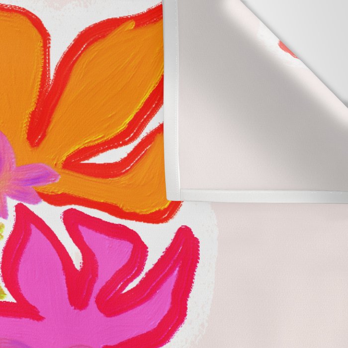 Painterly Nouveau bloom - imperfect bold textured floral art Wall Tapestry Gallery Image 3