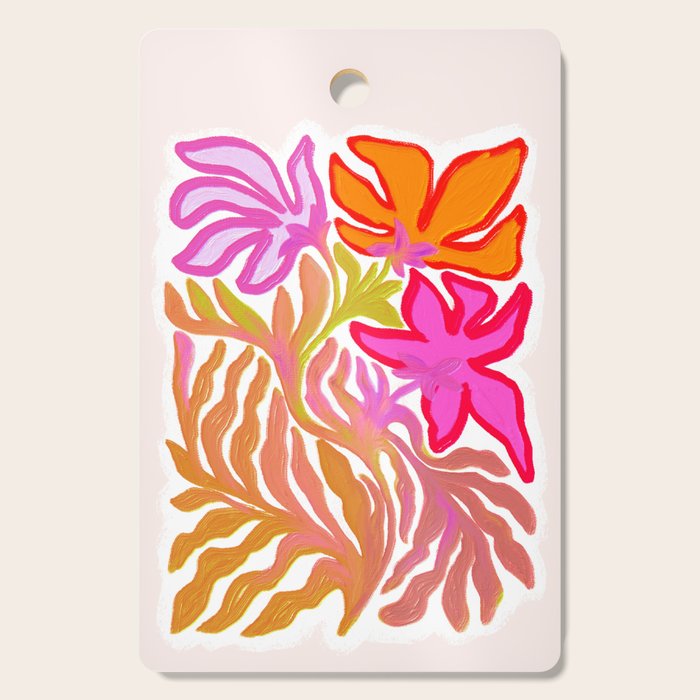Painterly Nouveau bloom - imperfect bold textured floral art Cutting Board Gallery Image 1