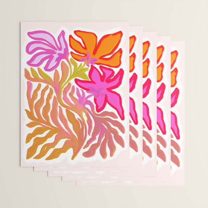 Painterly Nouveau bloom - imperfect bold textured floral art Wrapping Paper Gallery Image 3