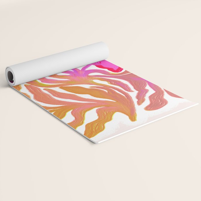 Painterly Nouveau bloom - imperfect bold textured floral art Yoga Mat Gallery Image 2