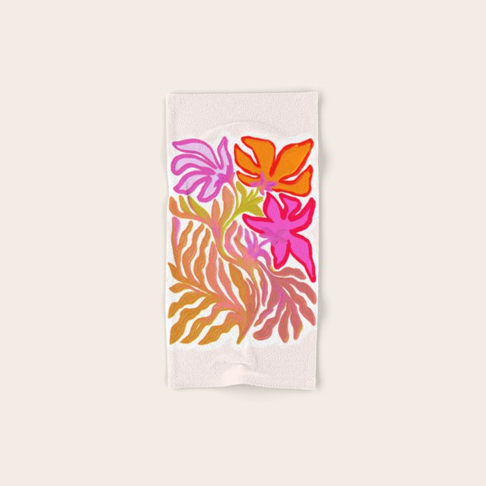 Painterly Nouveau bloom - imperfect bold textured floral art Bath Towel Gallery Image 1