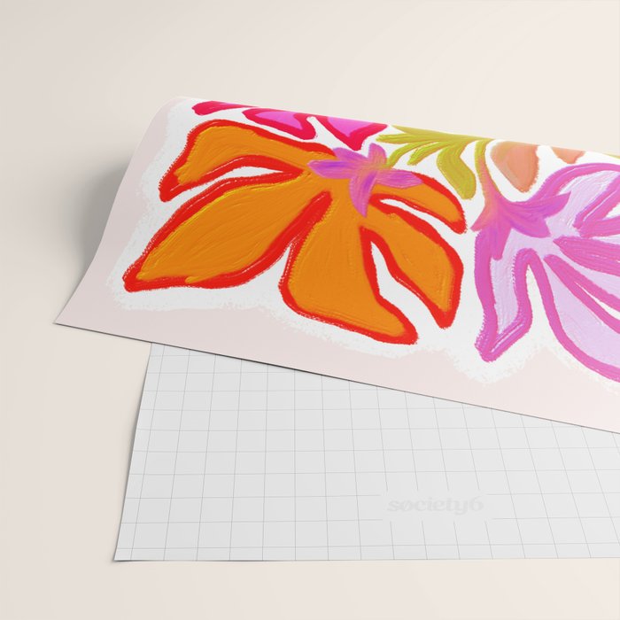 Painterly Nouveau bloom - imperfect bold textured floral art Wrapping Paper Gallery Image 2