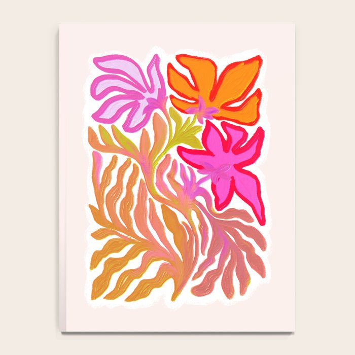 Painterly Nouveau bloom - imperfect bold textured floral art Notebook Gallery Image 4
