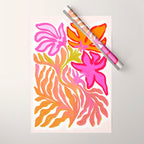 Painterly Nouveau bloom - imperfect bold textured floral art Wrapping Paper Gallery Image 1
