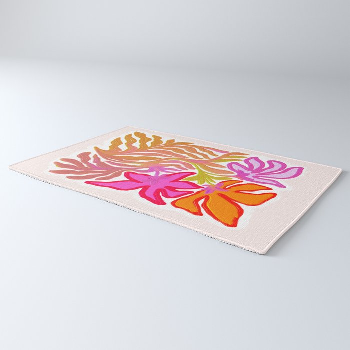 Painterly Nouveau bloom - imperfect bold textured floral art Rug Gallery Image 3