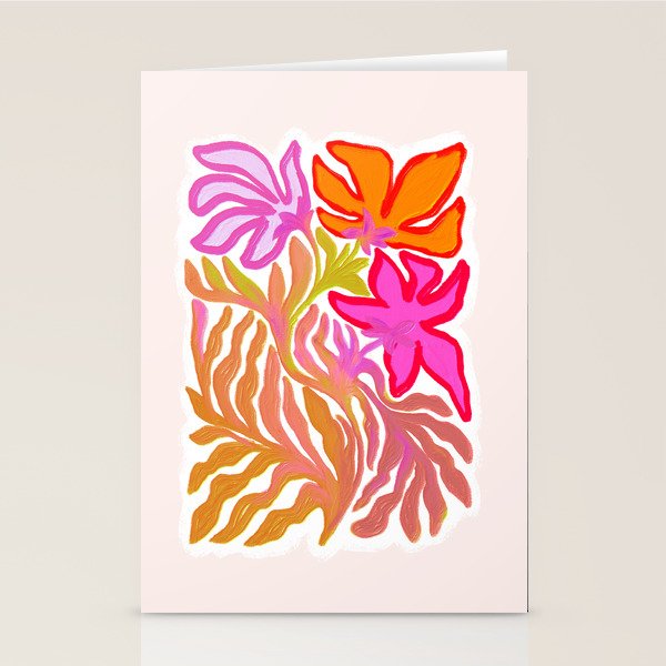 Painterly Nouveau bloom - imperfect bold textured floral art Stationery Card Gallery Image 2