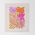 Painterly Nouveau bloom - imperfect bold textured floral art Throw Blanket Gallery Image 2