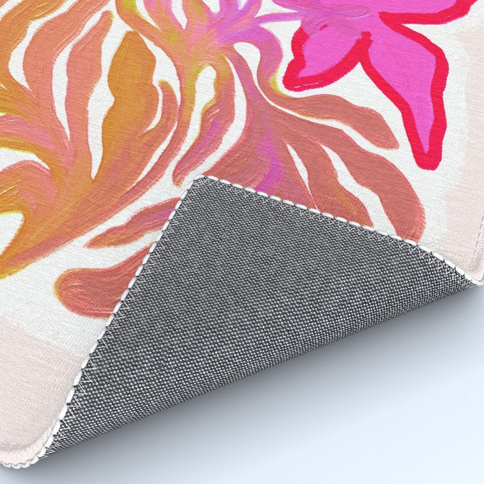 Painterly Nouveau bloom - imperfect bold textured floral art Rug Gallery Image 4