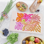 Painterly Nouveau bloom - imperfect bold textured floral art Cutting Board Gallery Image 2