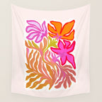 Painterly Nouveau bloom - imperfect bold textured floral art Wall Tapestry Gallery Image 4