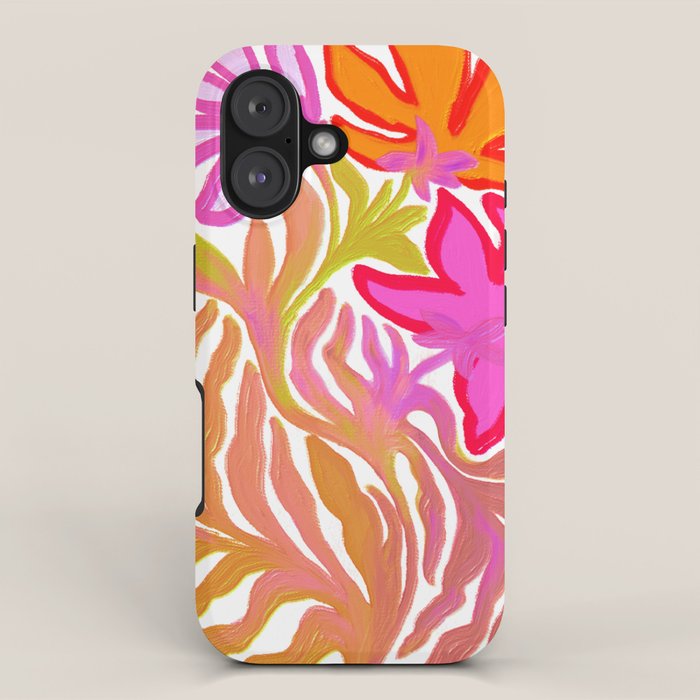 Painterly Nouveau bloom - imperfect bold textured floral art iPhone Case Gallery Image 1