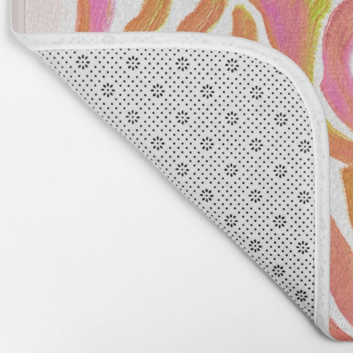 Painterly Nouveau bloom - imperfect bold textured floral art Bath Mat Gallery Image 2