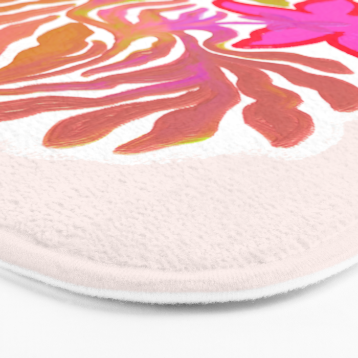 Painterly Nouveau bloom - imperfect bold textured floral art Bath Mat Gallery Image 3